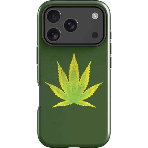 Marijuana Leaf Light Green iPhone 18 Pro Max Impact Case