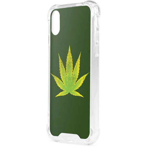 Marijuana Leaf Light Green iPhone XS Clear Case