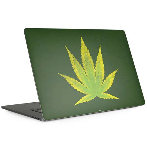 Marijuana Leaf Light Green MacBook Skins