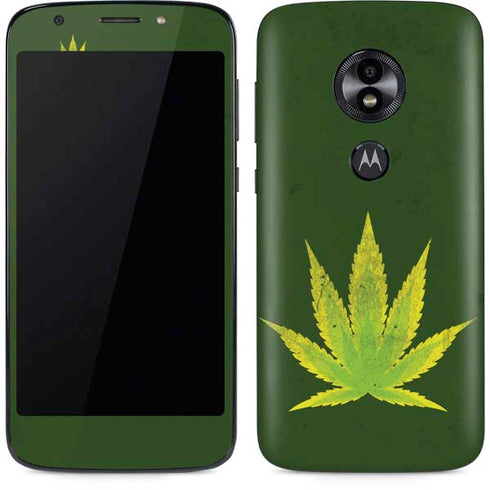 Marijuana Leaf Light Green Moto E5 Play Skin