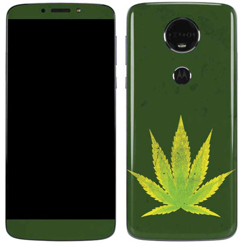 Marijuana Leaf Light Green Moto E5 Plus Skin