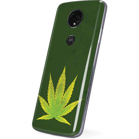 Marijuana Leaf Light Green Moto E5 Plus Skin