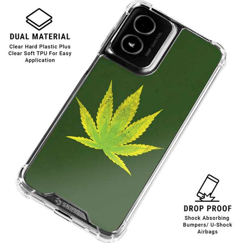 Marijuana Leaf Light Green Moto G Power 5G (2024) Clear Case