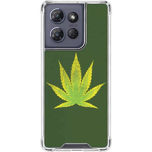 Marijuana Leaf Light Green Moto G Power 5G (2025) Clear Case