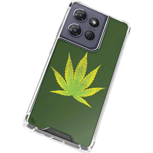 Marijuana Leaf Light Green Moto G Power 5G (2025) Clear Case