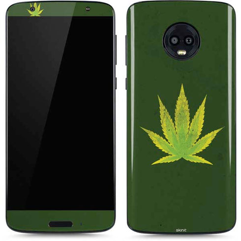 Marijuana Leaf Light Green Moto G6 Skin