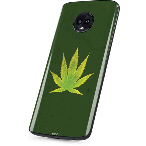 Marijuana Leaf Light Green Moto G6 Skin