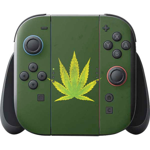 Marijuana Leaf Light Green Nintendo Switch 2 (2025) with Joy-Con Skin