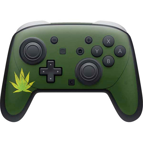 Marijuana Leaf Light Green Nintendo Switch 2 (2025) Pro Controller Skin