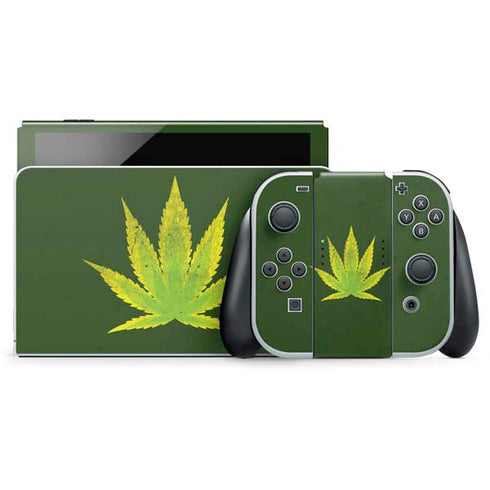 Marijuana Leaf Light Green Nintendo Skins