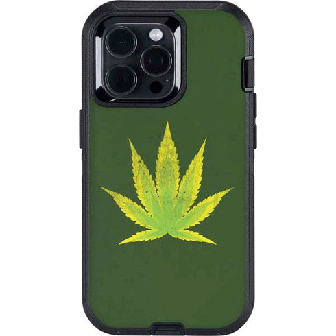 Marijuana Leaf Light Green Otterbox Defender iPhone Skin