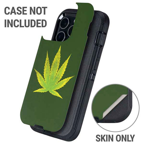 Marijuana Leaf Light Green Otterbox Defender iPhone Skin