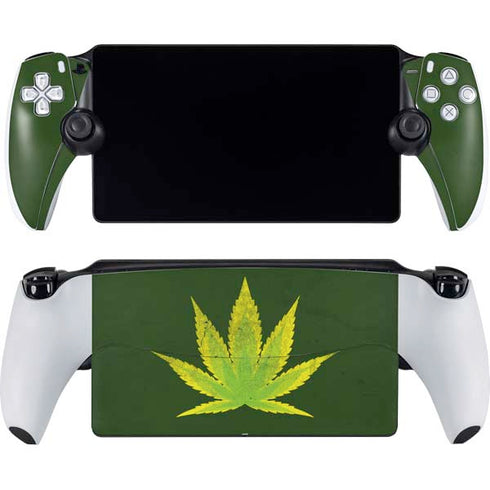 Marijuana Leaf Light Green PlayStation Portal Remote Player Skin
