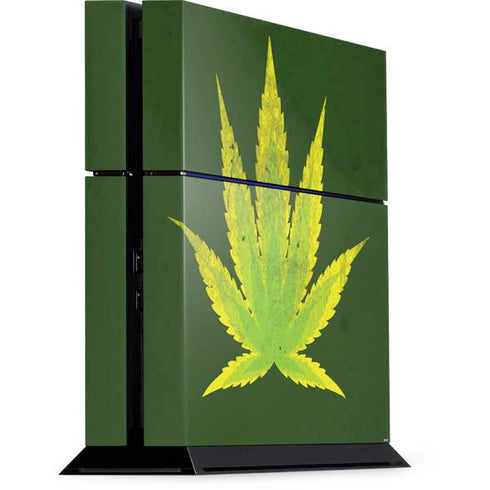 Marijuana Leaf Light Green PlayStation PS4 Skins