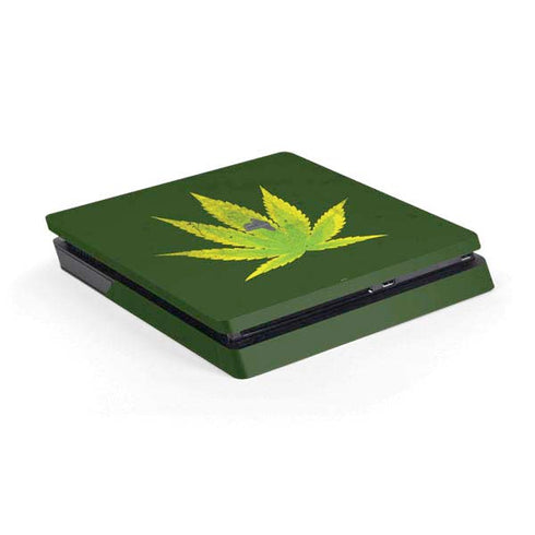 Marijuana Leaf Light Green PS4 Slim Skin