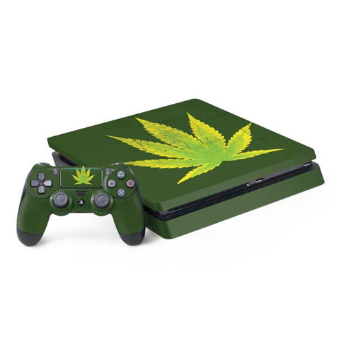 Marijuana Leaf Light Green PlayStation PS4 Skins