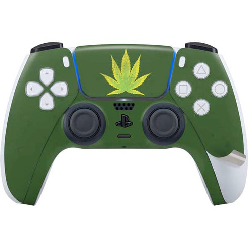 Marijuana Leaf Light Green PS5 Pro Bundle Skin
