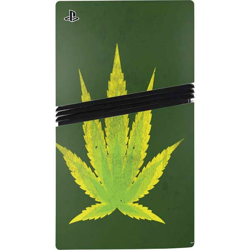 Marijuana Leaf Light Green PS5 Pro Console Skin