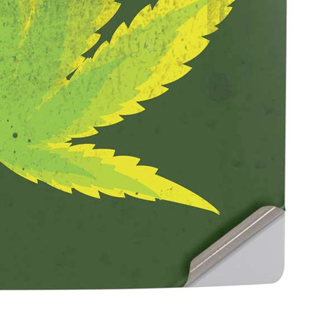 Marijuana Leaf Light Green PS5 Pro Disk Console Skin