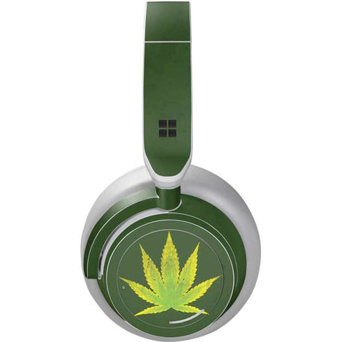 Marijuana Leaf Light Green Surface Headphones Skin