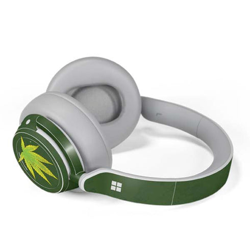 Marijuana Leaf Light Green Surface Headphones Skin