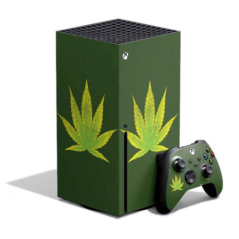 Marijuana Leaf Light Green Xbox Series X Skins