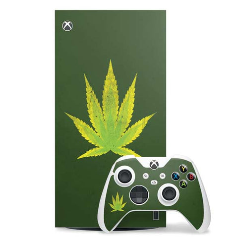 Marijuana Leaf Light Green Xbox Series X Skins