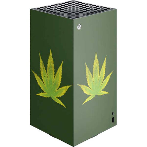 Marijuana Leaf Light Green XBox Series X Digital Edition Console Skin