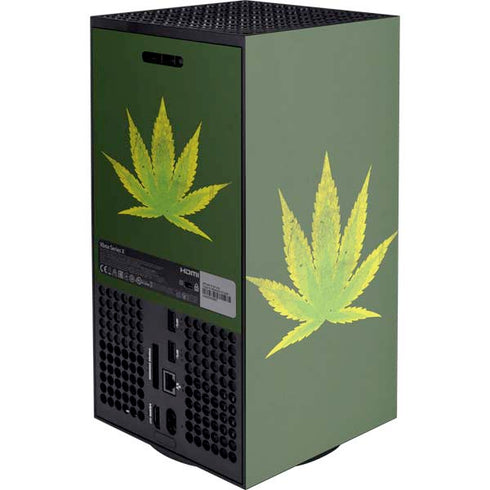 Marijuana Leaf Light Green XBox Series X Digital Edition Console Skin