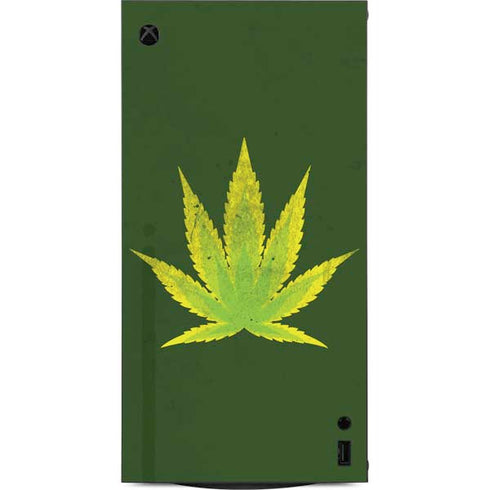 Marijuana Leaf Light Green XBox Series X Digital Edition Console Skin
