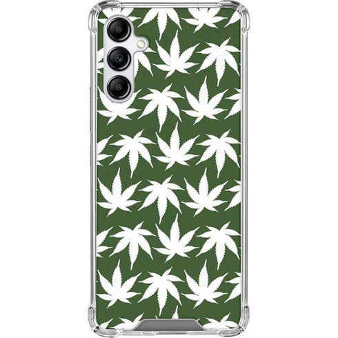 Marijuana Leaf White Pattern Gabb Phone 4 Clear Case