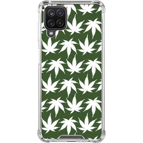 Marijuana Leaf White Pattern Galaxy Cases
