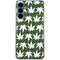 Marijuana Leaf White Pattern Galaxy A55 5G Clear Case