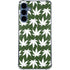 Marijuana Leaf White Pattern Galaxy A55 5G Clear Case