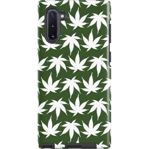 Marijuana Leaf White Pattern Galaxy Cases