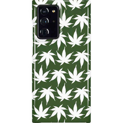 Marijuana Leaf White Pattern Galaxy Cases