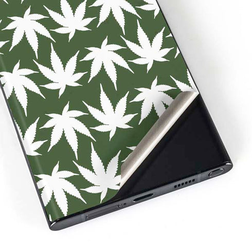 Marijuana Leaf White Pattern Galaxy Skins