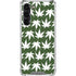 Marijuana Leaf White Pattern Galaxy S24 FE Clear Case