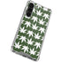 Marijuana Leaf White Pattern Galaxy S24 FE Clear Case