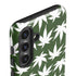 Marijuana Leaf White Pattern Galaxy S25 Plus Impact Case