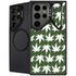 Marijuana Leaf White Pattern Galaxy S24 Ultra Kickstand Case