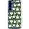 Marijuana Leaf White Pattern Galaxy S25 Plus Clear Case