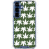 Marijuana Leaf White Pattern Galaxy S25 Plus Clear Case