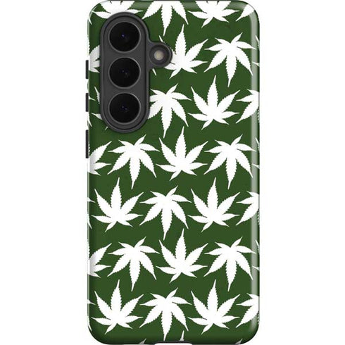 Marijuana Leaf White Pattern Galaxy S26 Impact Case