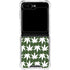 Marijuana Leaf White Pattern Galaxy Z Flip6 Clear Case