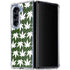 Marijuana Leaf White Pattern Galaxy Z Fold5 5G Clear Case