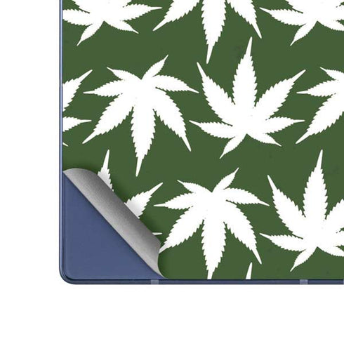 Marijuana Leaf White Pattern Galaxy Z Fold6 Skin
