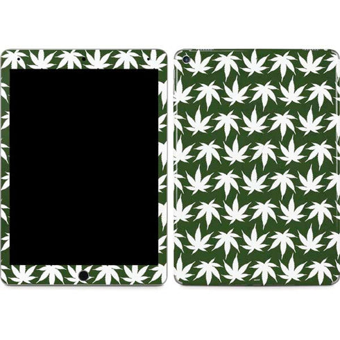Marijuana Leaf White Pattern iPad Skins