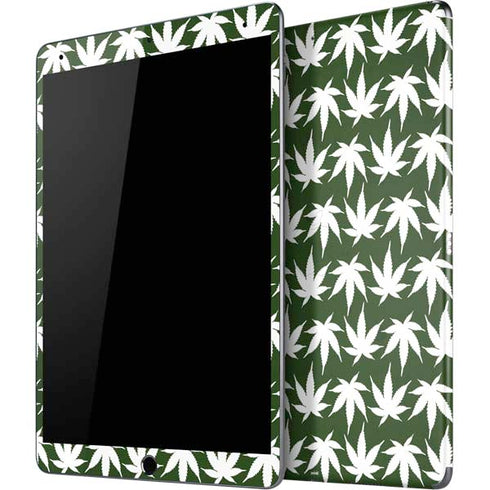 Marijuana Leaf White Pattern iPad Skins