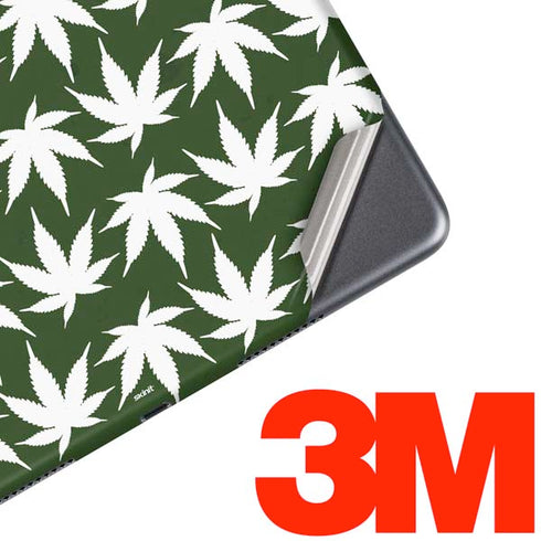 Marijuana Leaf White Pattern iPad Skins